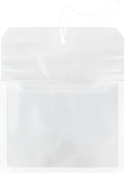 JAM PAPER Plastic Expansion Envelopes with Elastic Band Closure - Letter Booklet - 9 3/4 x 13 with 2.5 Inch Expansion - Clear - 12/Pack
