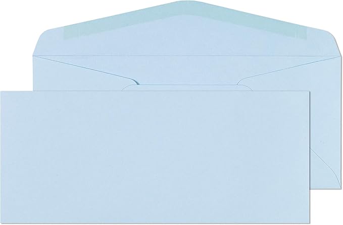 EnDoc #9 Colored Envelopes - 80 Pack - Dusty Blue Pastel Color 3 7/8 x 8 7/8 envelope, Letter Size, For Home, Offices, Holiday, Invoices and Mailings