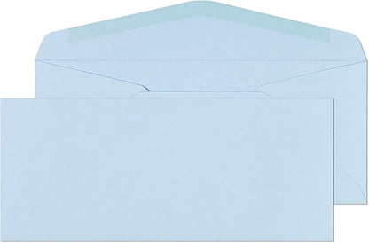 EnDoc #9 Colored Envelopes - 80 Pack - Dusty Blue Pastel Color 3 7/8 x 8 7/8 envelope, Letter Size, For Home, Offices, Holiday, Invoices and Mailings