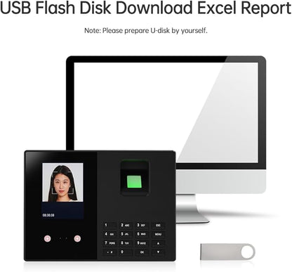 BISOFICE Time Attendance Face Recognition Time Clock Support Fingerprint Password Palm Print Facial Fast Recognition for Employees USB Port Data Management Device Suitable for Office Small Business