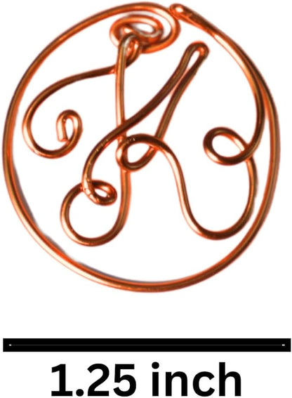 Personalized Initial Copper Bookmark, Set of 5, Handmade Copper Gift for Her, Him, Couple on Birthday, Wedding Anniversary, Alphabet Bookmark (K)