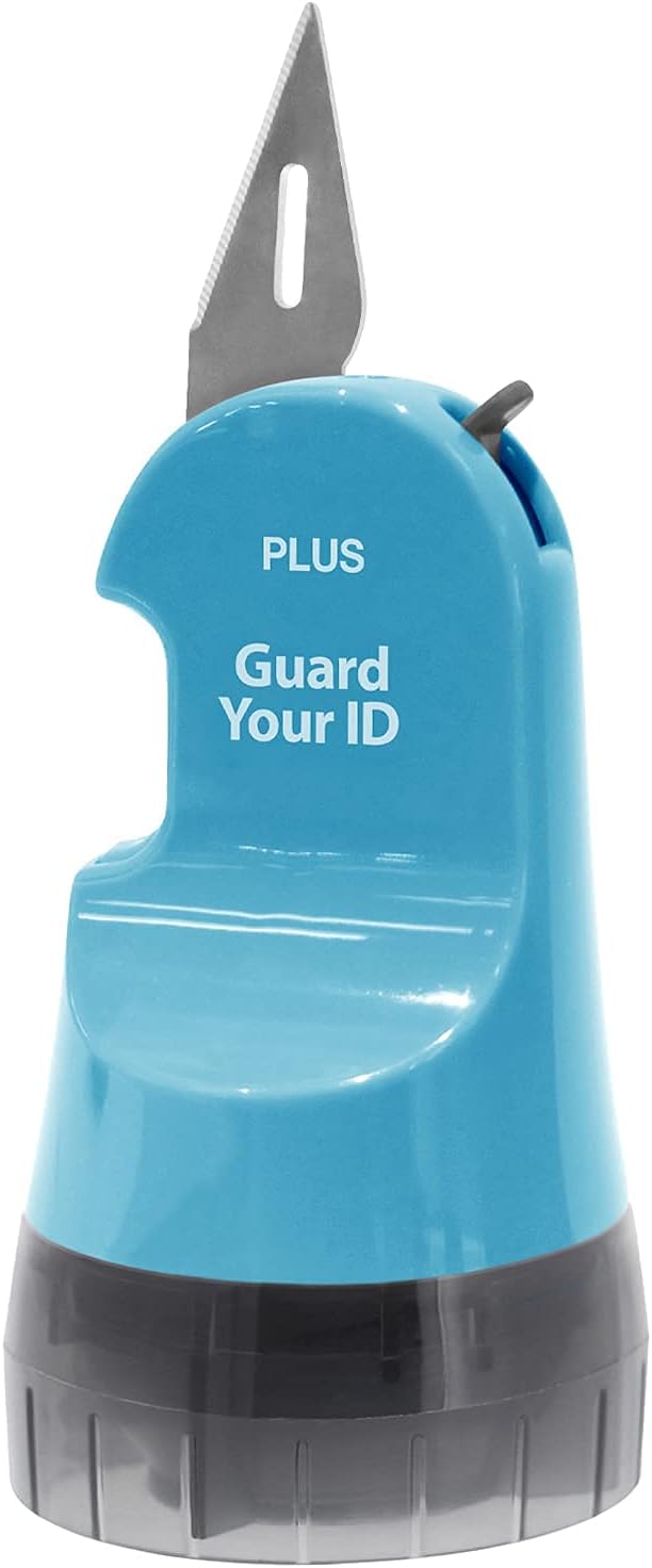 Guard Your ID 3 in 1 Wide Advanced Roller with Retractable Box & Envelope Opener and Identity Theft Prevention Security Stamp Turquoise