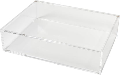 russell+hazel Large Acrylic Flip Box, 12.5” x 6.5”, Desktop Organization, Clear, 1 Count, 98148
