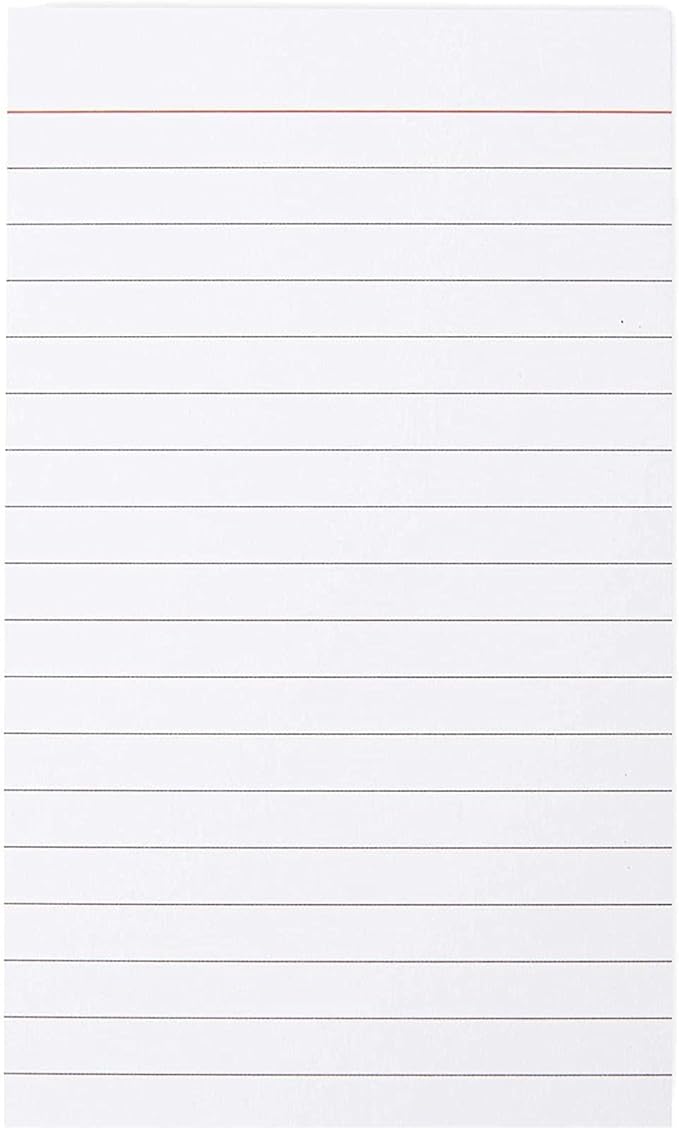 Okuna Outpost 300 Pack Vertically Ruled Index Cards, Vertical Lined Paper Note Cards, Portrait Style (3 x 5 In)