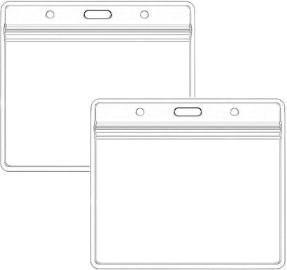 Extra Thick Horizontal ID Card Name Tag Badge Holder with Waterproof Type Resealable Zip (Holders, 300Packs)