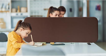 Desk Dividers, Movable Privacy Partition Panel for Students, Office, Home, Shop, Freestanding, Scratch Resistance, 48"x18", Caramel