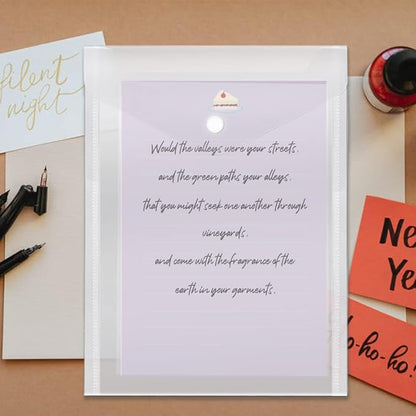 Vmiapxo 40 Pack Stamp and Die Storage Pockets, Reusable Small Plastic Envelopes Waterproof Sticker Organizer Receipt Holder Photo Storage Folders (7" x 9.4")