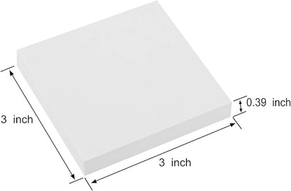 ZCZN 400 Sheets Pop-up Sticky Notes, 3 x 3 Inches, 4 Pads Bright Color Self-Stick Notes, 100 Sheets/Pad, White