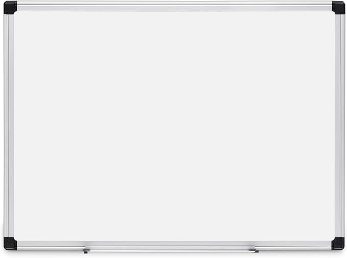 Amazon Basics Magnetic Dry Erase Whiteboard, 24"W x 18"H, Aluminium Frame, Silver/White