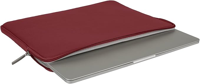 RAINYEAR 11 Inch Laptop Sleeve Soft PU Leather Case Protective Water Resistant Zipper Cover Padded Carrying Bag Compatible with 11.6'' MacBook Air Surface for 11" Chromebook Notebook Computer (Red)