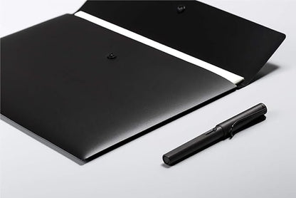 VANRA 5 Pieces A4 Envelopes Folders for Paperwork Plastic Wallets Document Organizer with Snap Button Closure A4 Letter Size (Black)