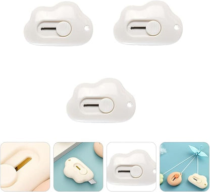 Angoily 3pcs for Home Utility Mini Retractable Lock Opening Tool School Pocket Knife Function Portable Knives Cutting Students Cardboard Craft Cartons Letter Practical Animal Box Cutter
