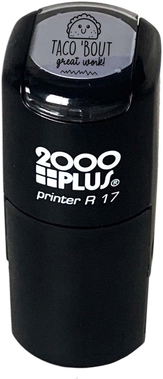 Taco Bout Great Work Stamp / 2000 Plus Self Inking Teacher Stamper / 9/16" Small Black Imprint Taco Pun Planner Worksheet School Homework Classroom Stamp