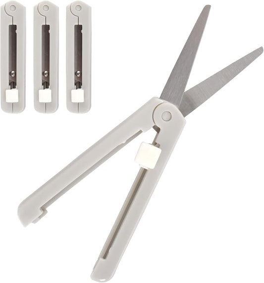 JubileeYarn Push Open Folding Safety Scissors - Grey - 3 Pairs