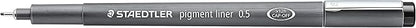 STAEDTLER Pigment Liner, Fineliner Pen for Drawing, Drafting, Journaling, 0.5mm, Black, Box of 5 Pens, 308 05-9M