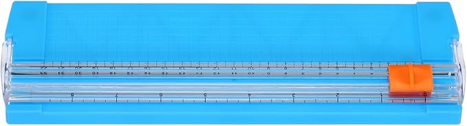 PATIKIL Paper Trimmer, Plastic Portable A5 Paper Cutter Slicer Tool with Side Ruler for Scrapbooking Craft Paper Photo Cardstock Label, Sky Blue