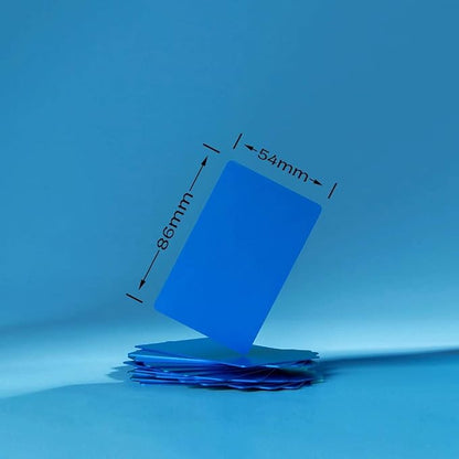 Thick Blue Aluminum Metal Business Cards Anodized Aluminum 86 X 54 X 0.8mm 15 pcs Include Protector Sleeves(Frosted)