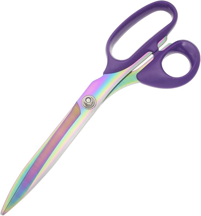 Fabric Scissors,Multi-Purpose Heavy Duty Colorful Titanium Plated Stainless Steel Sewing Scissors,Sewing Fabric Leather Dressmaking Shears Professional Crafting (10 Inch)