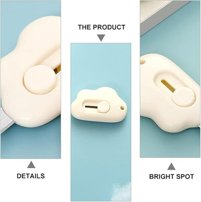 DOITOOL 3 Pieces Mini Utility Knives Cloud Shaped Box Cutter Mini Retractable Letter Opener Envelope Slitter Carton Opener Box Cutter with Hanging Hole for Office and Home Use