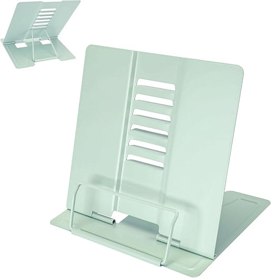 Metal Book Stand Book Holder Book Stand for Reading Adjustable Book Holder for Reading (Macaron Green)