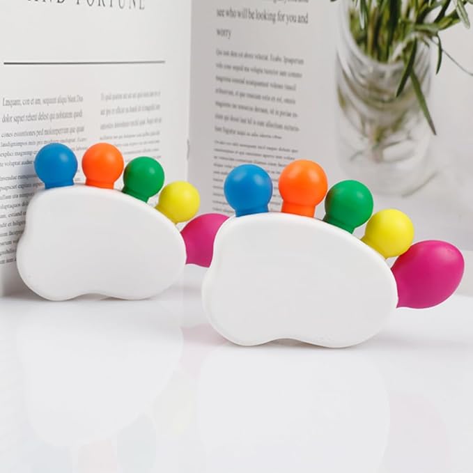 Creative 5 Color in 1 Toes Shape Highlighter Marker, Multicolor Highlighter Pens for Daily Journal Planner, Coloring Book, Note Taking and Reading, etc.
