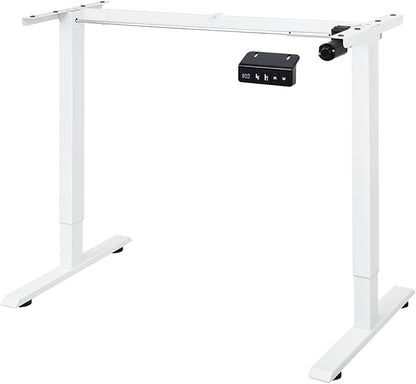 Electric Height Adjustable Stand up Desk Frame Sit Stand Desk Base with Memory Controller Ergonomic Standing Computer Table Legs Up to 45.28" for Home and Office, White Frame Only
