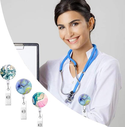 Badge Reels,Nurse Badge Holder,Retractable Badge Reel with Clip ID Card Holders for Office Worker Doctor Nurse