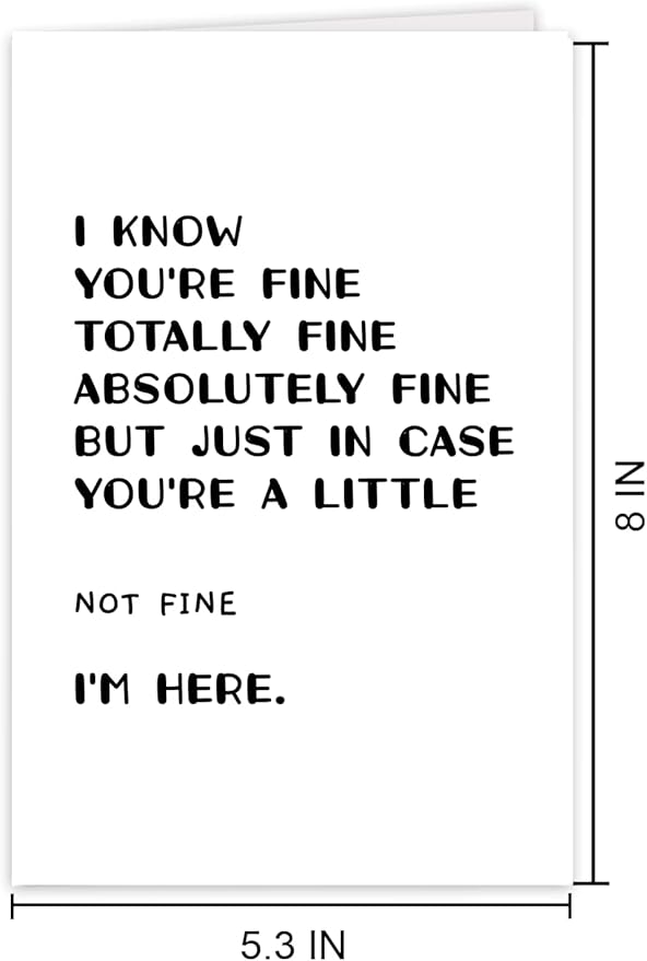 Funny Encouragement Cards for Women Men, Humor Thinking of You Gift For Boyfriend Girlfriend, Get Well Fell Better Support Sympathy Card Gift for Friend Him Her