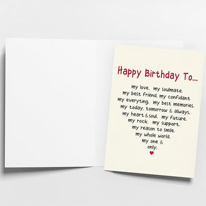 Romantic Birthday Card for Him and Her | Funny Wife Birthday Card from Husband