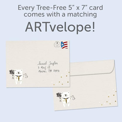 Tree-Free Greetings Teacher Appreciation Cards - Artful Designs - 2 Cards + Matching Envelopes - Made in USA - 100% Recycled Paper - 5"x7" - Heartfelt, For Teacher, An Amazing Teacher (GT64437)