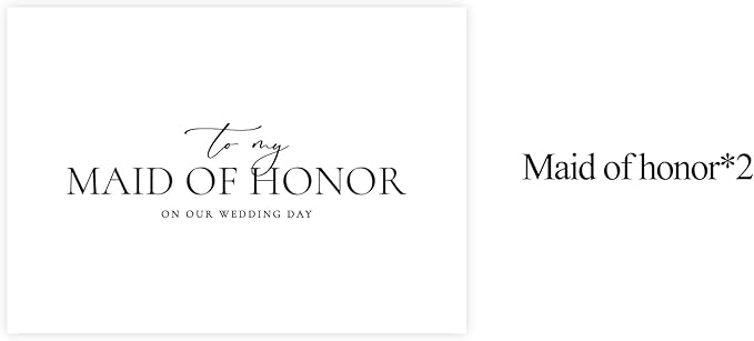 Maid of Honor Proposal Gifts for Wedding Day, To My Maid of Honor On Our Wedding Day Cards.（Maid of Honor A）