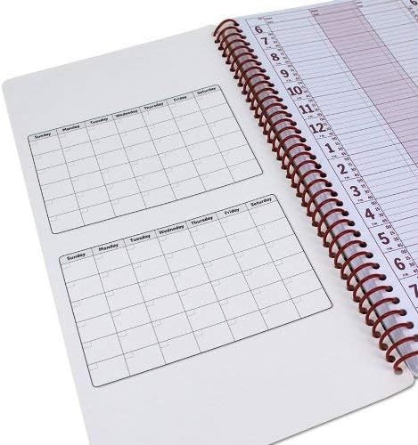 Notebook Planner, Appointment Book –5" x 13.5" Large Undated 2024 Planner, Daily & Hourly Planner – Spiral Notebook Organizer for Scheduling Appointments (2 Columns)