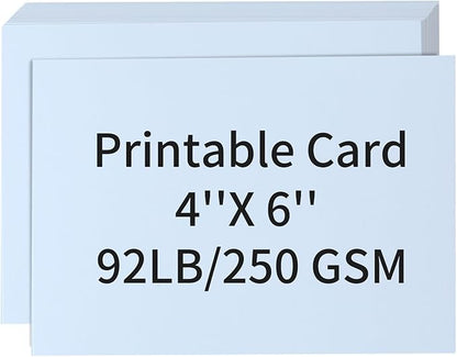 50 Pack 4x6 White Cardstock Paper, Thick Index Card for Printer, 92lb/250GSM Heavyweight Blank Card, Postcards, Wedding Invitation, DIY Crafting, Greeting Card Making