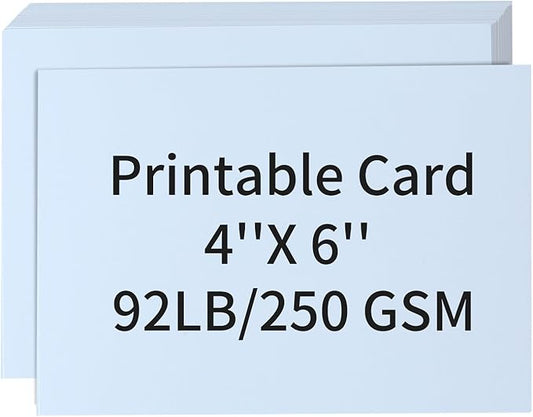 50 Pack 4x6 White Cardstock Paper, Thick Index Card for Printer, 92lb/250GSM Heavyweight Blank Card, Postcards, Wedding Invitation, DIY Crafting, Greeting Card Making