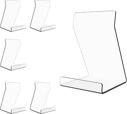 Boloyo Acylic Upright Display Stand, 6PC 6 Inch Clear Display Holder Easel Base Picture Frame for Home Office School Store to Display Book, Vinyl Record, Album, LP Cover, Artworks, CDs