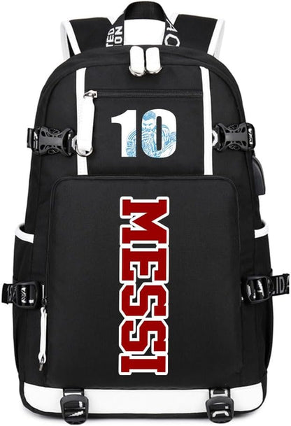 Soccer Superstar M-essi 10 Multifunctional Laptop Backpack Teenage Travel Backpack Fans Schoolbag (A1)