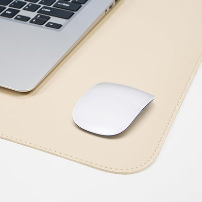 Leather Desk pad Protector, Large Desk mat with Natural Cork & PU Leather,Mouse pad,Non-Slip Office Desk Mat,Waterproof Desk Writing Pad for Office and Home (47in*23.7in, Apricot)