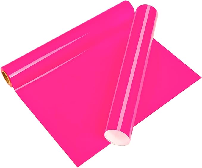 VINYL FROG Heat Transfer Vinyl Roll HTV Vinyl - 12" x5ft Hot Pink Iron on Vinyl for T-Shirts, Heat Press Vinyl for DIY Craft Designs (Hot Pink)