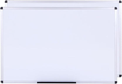 VIZ-PRO Dry Erase Board/Whiteboard, Non-Magnetic, Pack of 2, 72 x 40 Inches, Wall Mounted Board for School Office and Home