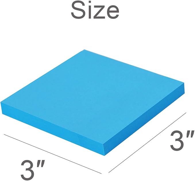Sticky Notes 3x3 Inches,Bright Colors Self-Stick Pads, Easy to Post for Home, Office, Notebook, 24 Pads/Pack