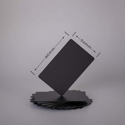 Thick Black Aluminum Metal Business Cards Anodized Aluminum 86 X 54 X 0.8mm 15 pcs Include Protector Sleeves(Frosted)