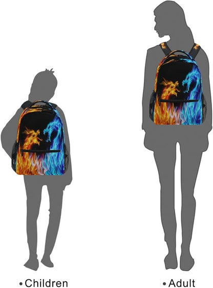 Blueangle Fiery Azure Dragon Printing Computer Backpack - Lightweight School Bag