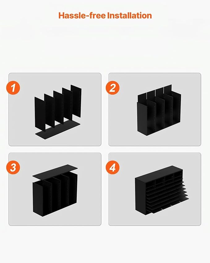 VEVOR Wood Literature Organizer, 36 Compartments, Mailboxes Slot with Removable Shelves, File Sorter for Office, Home, Classroom, or Mailrooms Organization, Black