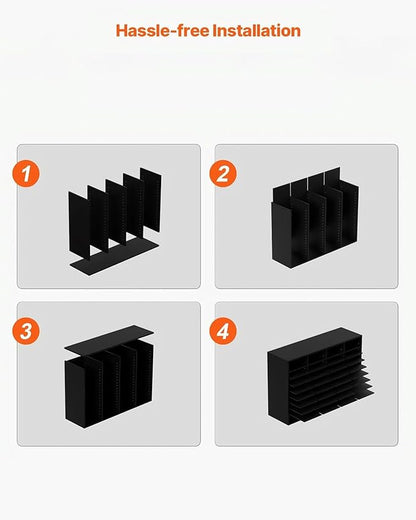 VEVOR Wood Literature Organizer, 36 Compartments, Mailboxes Slot with Removable Shelves, File Sorter for Office, Home, Classroom, or Mailrooms Organization, Black