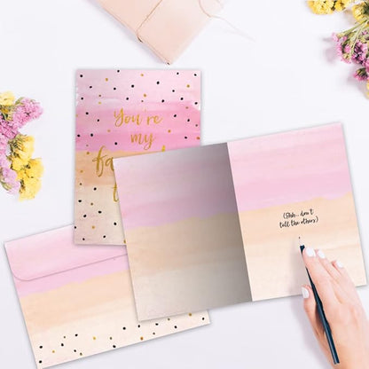 Tree-Free Greetings Teacher Appreciation Cards - Artful Designs - 1 Card + Matching Envelopes - Made in USA - 100% Recycled Paper - 5"x7" - Humor, For Teacher, You're My Favorite (GO64416)