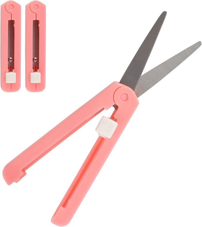 JubileeYarn Push Open Folding Safety Scissors - Pink - 2 Pairs