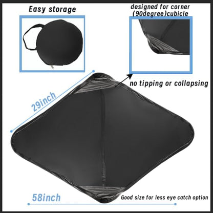 Foldable Desk Small Cubicle Shade For Small Cubicle To Block Overhead Light,Light Shield Cover for Light Sensititve Workers, Desk Canopy Disturbance or Privacy for Open Office Black