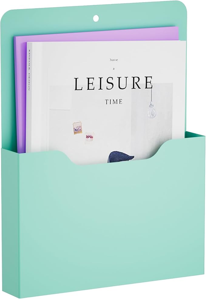 Magnetic File Holder - Magnetic Paper Holder, Pocket Organizer Office Supplies Storage Mail Organizer for Notebooks,Planners,Letter (1 Pack)