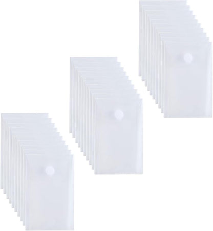 6''x4'' Vertical Plastic Envelopes Hook Loop Closure Coupon Receipt Storage Holder 30 Pack