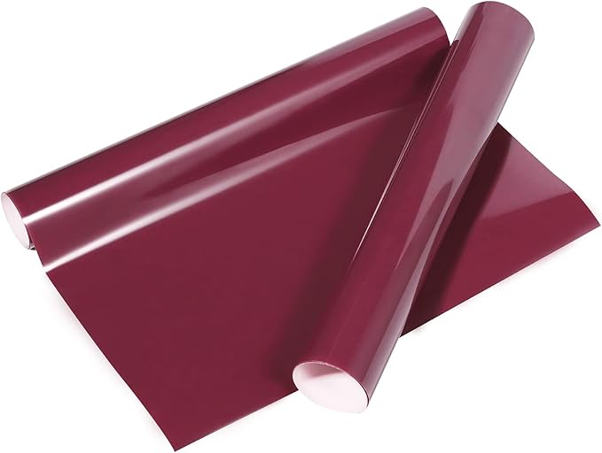 VINYL FROG Heat Transfer Vinyl Roll HTV Vinyl - 12"x5ft Maroon Iron on Vinyl for T-Shirts, Heat Press Vinyl for DIY Craft Designs (Maroon)
